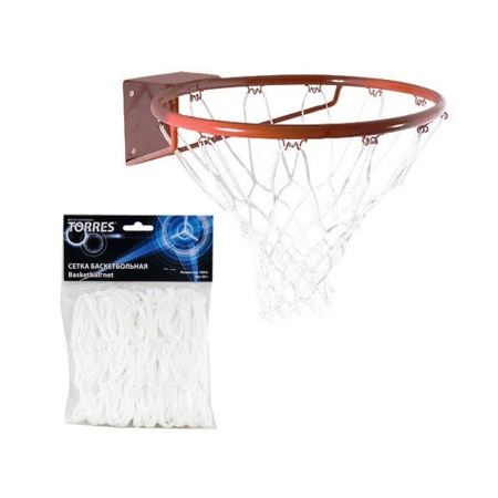 Купить Сетка баскетбольная Torres, нить 4 мм, белая в Донецке 