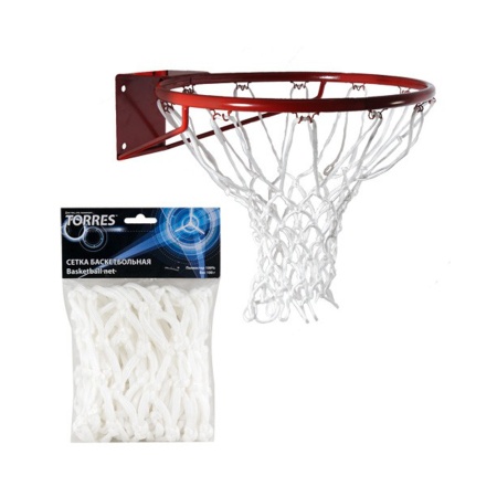Купить Сетка баскетбольная Torres, нить 6 мм, белая в Донецке 